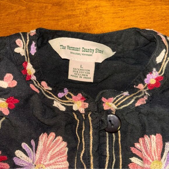 Vermont Country Store floral embroidered jacket size large - Picture 3 of 3
